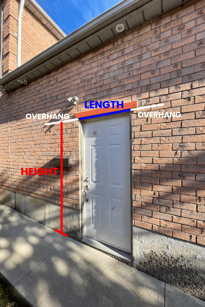 above door measuring example